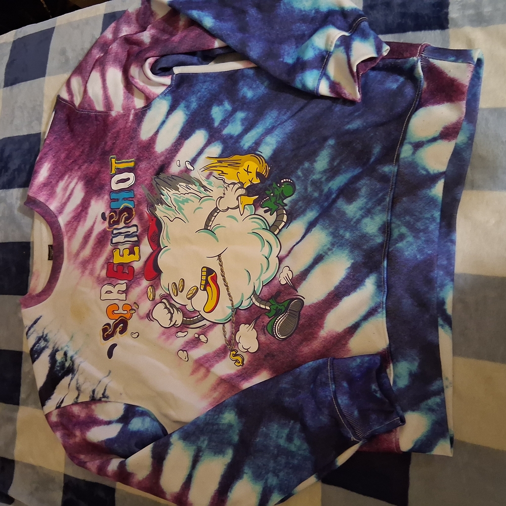 Purple and Blue Tie-Dye Sweatshirt